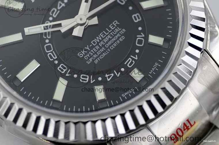 to Best 1:1 Noob 23J Black Dial 326934 on SS Bracelet 904L Sky-Dweller SS Asian 9001 Edition 0705